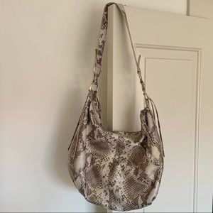 Lennox Snake Embossed Leather Hobo Bag